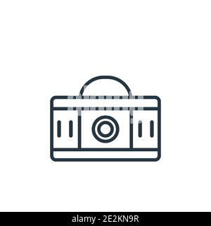 Kleines Werkzeugkasten-Umrissvektorsymbol. Dünne Linie schwarz kleine Toolbox Symbol, flache Vektor einfache Element Illustration von editierbaren Mode Konzept isoliert Stock Vektor