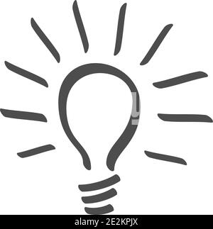 Glühlampe Symbol für die Lampenlinie. Vektorsymbol. Weißer Hintergrund Stock Vektor
