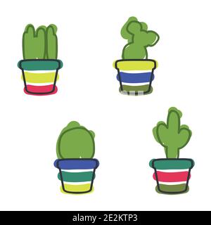 Set von Umriss Kakteen - Vektor-Illustration Stock Vektor