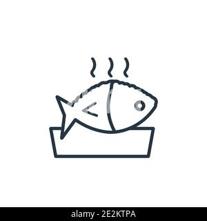 Vektorsymbol für Fischfutter. Dünne Linie schwarz Fisch Lebensmittel Symbol, flache Vektor einfache Element Illustration aus editierbaren Lebensmittel Konzept isoliert Schlaganfall auf w Stock Vektor