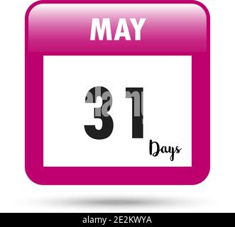 Kalendersymbol. Vektorgrafik. 31 Tage im Mai Stock Vektor