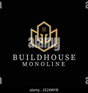 Luxus Gebäude Immobilien Logo Vektor Design Konzept Stock Vektor