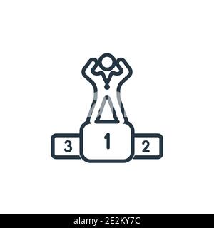 Symbol für den gewinnenden Umrissvektor. Dünne Linie schwarz gewinnende Symbol, flache Vektor einfache Element Illustration von editierbaren allgemeinen Konzept isolierte Schlaganfall auf wh Stock Vektor