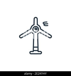 Eco Turbine Umriss Vektor-Symbol. Dünne Linie schwarz eco Turbine Symbol, flache Vektor einfache Element Illustration aus editierbaren Ökologie Konzept isoliert stro Stock Vektor