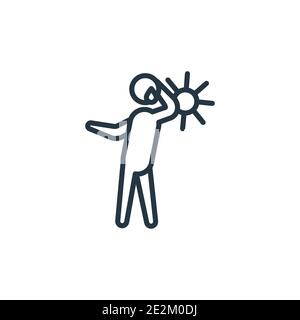Heisses Vektorsymbol für menschliche Umrisse. Dünne Linie schwarz heißen menschlichen Symbol, flache Vektor einfache Element Illustration aus editierbaren Gefühle Konzept isoliert auf whit Stock Vektor