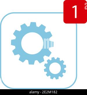 Aktualisieren Sie das Icon-Konzept in flacher Form auf blauem Hintergrund. Eps10 Stock Vektor