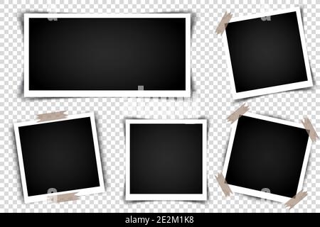 Satz von Retro-Bilderrahmen mit Schatten. Vektorgrafik Stock Vektor