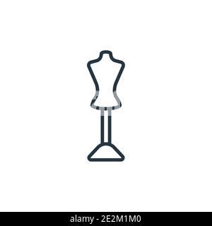 Vektorsymbol für die Umrisslinie des Schneidermeisters. Dünne Linie schwarz Dressmaker Symbol, flache Vektor einfache Element Illustration von editierbaren Mode Konzept isoliert auf whi Stock Vektor