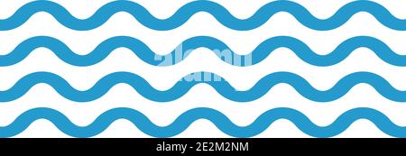 Wave-Symbol in flacher Form,. Wellige blaue Linien. Eps10 Stock Vektor