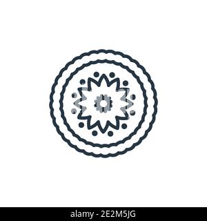 Moon cake Umriss Vektor-Symbol. Dünne Linie schwarzen Mond Kuchen Symbol, flache Vektor einfache Element Illustration von editierbaren Essen und Restaurant Konzept isola Stock Vektor