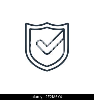 Symbol für den Vektor der Garantieschilde. Dünne Linie schwarz Garantie Schild Symbol, flache Vektor einfache Element Illustration von editierbaren E-Commerce-Konzept iso Stock Vektor