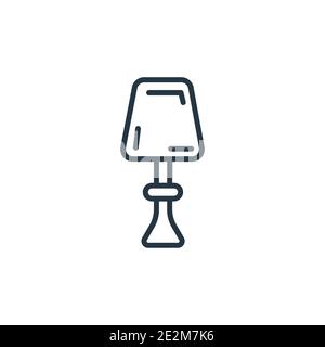 Schlafzimmer Lampe Umriss Vektor-Symbol. Dünne Linie schwarz Schlafzimmer Lampe Symbol, flache Vektor einfache Element Illustration von editierbaren Möbeln und Haushalt con Stock Vektor