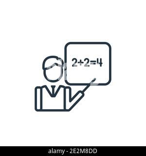 Lehrer mit Stick Umriss Vektor-Symbol. Dünne Linie schwarz Lehrer mit Stick-Symbol, flache Vektor einfache Element Illustration von editierbaren Bildung conce Stock Vektor