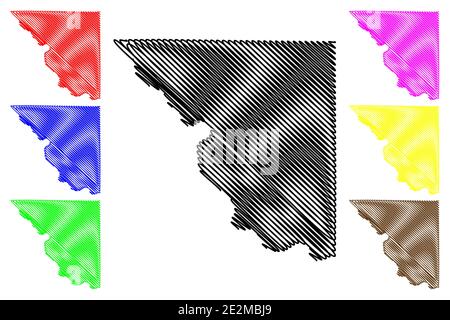 Platte County, Missouri (U.S.-County, Vereinigte Staaten von Amerika, USA, U.S., US) Karte Vektor Illustration, scribble Skizze Platte Karte Stock Vektor