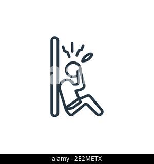 Vektor-Symbol für betonte menschliche Konturen. Dünne Linie schwarz betont menschlichen Symbol, flache Vektor einfache Element Illustration aus editierbaren Gefühle Konzept isolat Stock Vektor