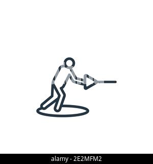 Vektorsymbol für Wakeboarding-Konturen. Dünne Linie schwarz Wakeboarding Symbol, flache Vektor einfache Element Illustration aus editierbaren Freizeit Konzept isoliert Stock Vektor