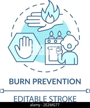 Burn Prevention Türkis Konzept Symbol Stock Vektor