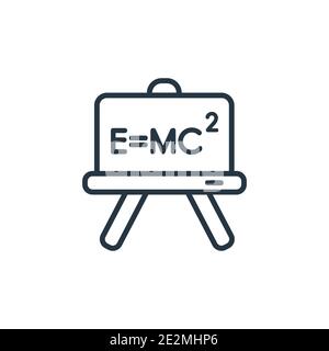 Relativitätsformeln Umriss Vektor-Symbol. Dünne Linie schwarz Relativitätstheorie Formeln Symbol, flache Vektor einfache Element Illustration von editierbaren Bildung con Stock Vektor