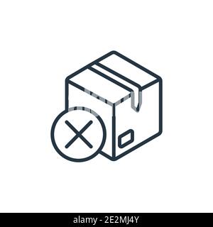 Vektorsymbol „Lieferung abgebrochen“. Dünne Linie schwarz Lieferung storniert Symbol, flache Vektor einfache Element Illustration von editierbaren Lieferung und lo Stock Vektor