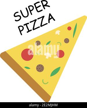 Pizza Flat Icon für Logo in flachem Design. Eps10 Stock Vektor