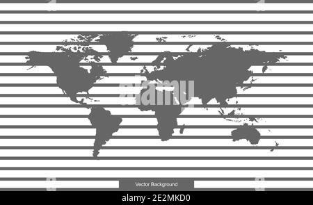 Weltkarte isoliert auf weißem Hintergrund. Vektor-Vorlage für Website, Design, Cover, Jahresberichte, Infografiken. Linien auf leerem Hintergrund Stock Vektor