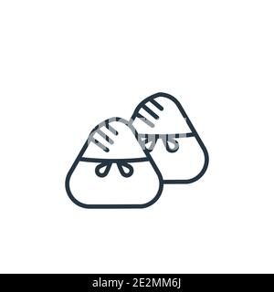 Zongzi Umriss Vektor-Symbol. Dünne Linie schwarz zongzi Symbol, flache Vektor einfache Element Illustration von editierbaren Essen und Restaurant Konzept isoliert auf Stock Vektor