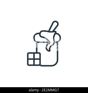 Dulce de leche Umriss Vektor-Symbol. Dünne Linie schwarz Dulce de leche Symbol, flache Vektor einfache Element Illustration von editierbaren Essen und Restaurant con Stock Vektor