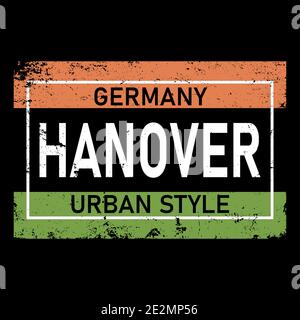 Hannover. Farbenfrohes Textbanner für Typografie. Vektor das Wort hannover Design. Kann verwendet werden, um Logo, Karte, Poster, Überschrift und schönen Titel Stock Vektor