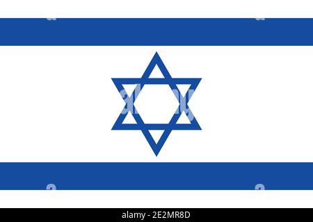 Staatsflagge des Landes Israel. Israelische Flagge. Davidstern. Zustandssymbol. Israel Unabhängigkeitstag. Die Israeliten sind ein Volk. Israelischer Parliam Stock Vektor