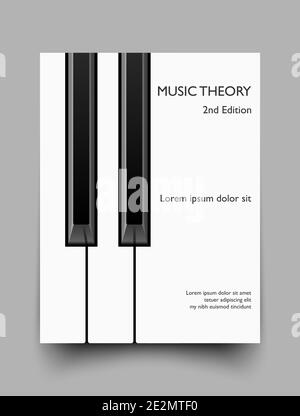 Musiktheorie Buch Cover mockup Vorlage, Vektor-Illustration Stock Vektor