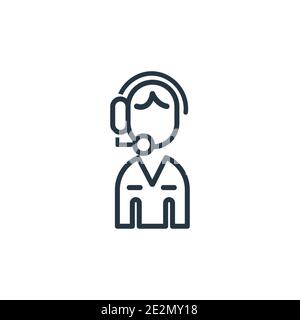 Vektorsymbol für die Umrandung des Kommentators. Dünne Linie schwarz Kommentator Symbol, flache Vektor einfache Element Illustration aus editierbaren Fußball-Konzept isoliert str Stock Vektor