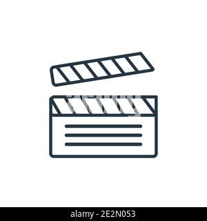 Symbol für den Vektorkonturenkonturenkontur. Dünne Linie schwarz clapperboard Symbol, flache Vektor einfache Element Illustration von editierbaren elektronischen Sachen füllen conce Stock Vektor
