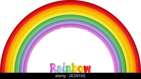 Regenbogen mit Text Regenbogen auf leerem Hintergrund. Eps10 Stock Vektor