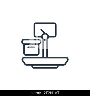 Vektorsymbol für den Umriss der Wägezustellung. Dünne Linie schwarz Lieferung Wiegen Symbol, flache Vektor einfache Element Illustration von editierbaren Lieferung und Logi Stock Vektor