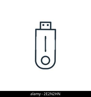 Symbol für Umrissvektor des Stiftlaufwerks. Dünne Linie schwarz Pen-Laufwerk Symbol, flache Vektor einfache Element Illustration von editierbaren elektronischen Sachen füllen Konzept iso Stock Vektor