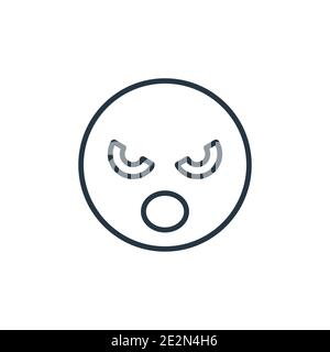 Das Symbol für den Vektor der schreienden Emoji-Umrisslinie. Dünne Linie schwarz schreiende Emoji-Symbol, flache Vektor einfache Element Illustration von editierbaren Emoji Konzept isoliert auf Stock Vektor
