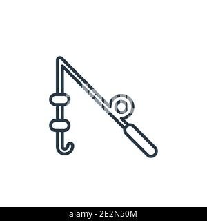 Angelwerkzeug Umriss Vektor-Symbol. Dünne Linie schwarz Angelwerkzeug Symbol, flache Vektor einfache Element Illustration aus editierbaren Lebensmittel Konzept isoliert Strok Stock Vektor