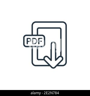 PDF-Vektorsymbol. Dünne Linie schwarz pdf-Symbol, flache Vektor einfache Element Illustration aus editierbaren Online-Lernkonzept isoliert auf weißem Bac Stock Vektor