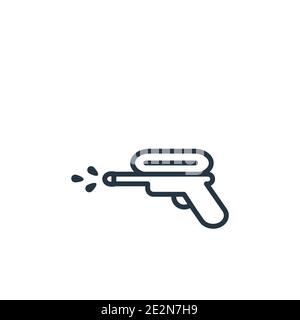 Vektorsymbol für Wasserpistole. Dünne Linie schwarze Wasserpistole Symbol, flache Vektor einfache Element Illustration aus editierbaren Entertainment-Konzept isoliert auf Stock Vektor