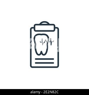 Vektorsymbol für den Integritätsbericht. Dünne Linie schwarz Gesundheitsbericht Symbol, flache Vektor einfache Element Illustration von editierbaren Zahnarzt Konzept isoliert Stock Vektor