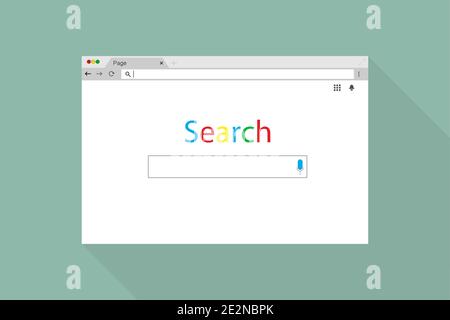 Browser-Suche. Browser-Fenster im flachen Stil Stock Vektor