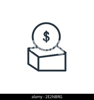 Symbol für den Vektor der Gliederung spenden. Dünne Linie schwarz spenden Symbol, flache Vektor einfache Element Illustration aus editierbaren Wirtschaft und Finanzen Konzept isoliert auf w Stock Vektor