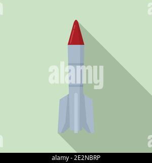 Raketenfliegende Ikone, flacher Stil Stock Vektor