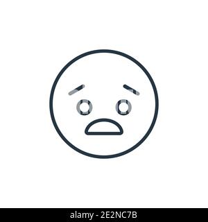 Geängstigtes Emoji-Umriss-Vektor-Symbol. Dünne Linie schwarz gequälte Emoji-Symbol, flache Vektor einfache Element Illustration aus editierbaren Emoji Konzept zu isolieren Stock Vektor