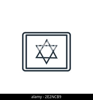 Israel Stern von david Umriss Vektor-Symbol. Dünne Linie schwarz israel Stern von david Symbol, flache Vektor einfache Element Illustration aus editierbaren Kulturen Co Stock Vektor