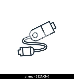 Symbol für den Umriss des USB-Kabels. Dünne Linie schwarz usb-Kabel-Symbol, flache Vektor einfache Element Illustration aus editierbaren elektronischen Sachen fill Konzept iso Stock Vektor