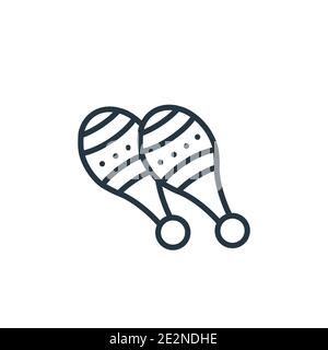 Symbol für den Vektor der Maracas-Paare. Dünne Linie schwarze Maracas Paar Symbol, flache Vektor einfache Element Illustration aus editierbaren Kultur Konzept zu isolieren Stock Vektor