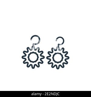 Baumeln Ohrringe Umriss Vektor-Symbol. Dünne Linie schwarz baumelnden Ohrringe Symbol, flache Vektor einfache Element Illustration von editierbaren Mode Konzept i Stock Vektor