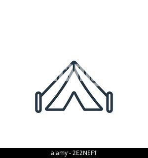 Vektorsymbol für Camping-Umrisse. Dünne Linie schwarz camping Symbol, flache Vektor einfache Element Illustration von editierbaren Freizeit Konzept isoliert Schlaganfall auf Stock Vektor