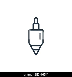 Vektorsymbol für die Kontur des Lots. Dünne Linie schwarzes Lot-Symbol, flacher Vektor einfache Element Illustration von editierbaren Konstruktionskonzept isoliert auf Stock Vektor